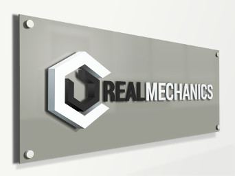 Logotyp på 3D-skylt